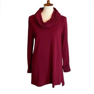 Cupio burgundy tunic with long cowl neck Size Medium